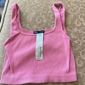 Zara xs pink cropped tank top purchased in Greece